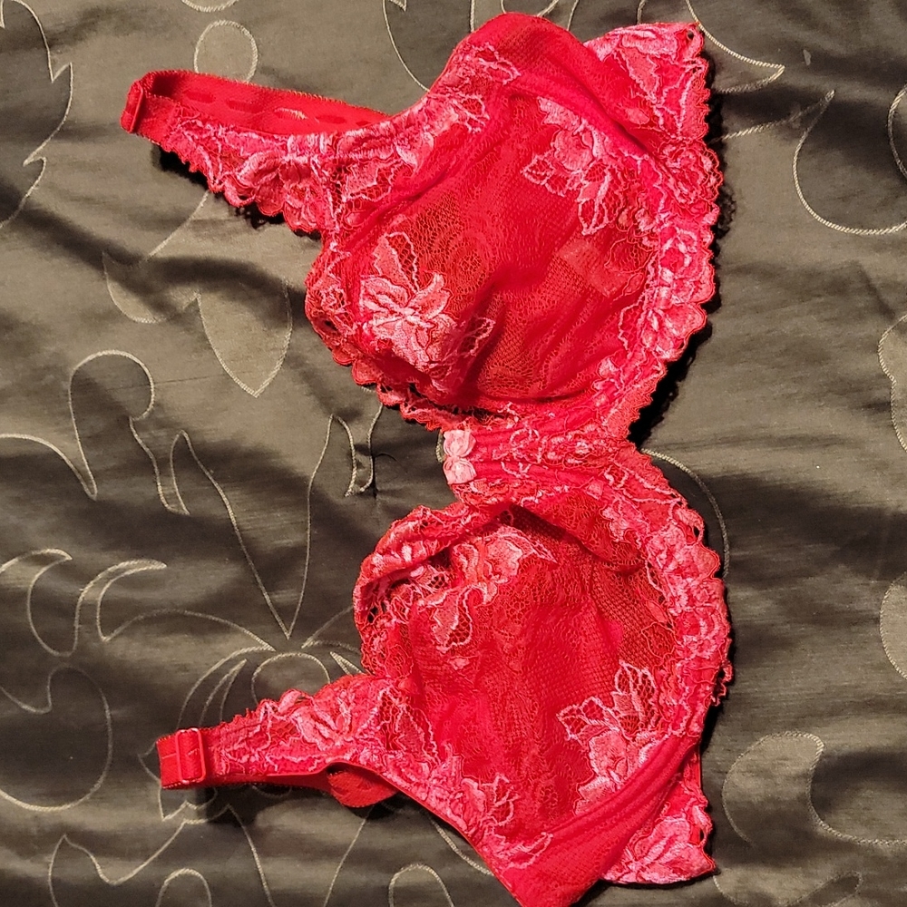 Sexy red lace bra
